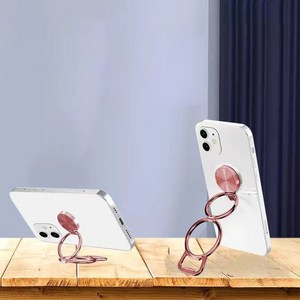 Fanood 스마트링 마그네틱 맥세이프메탈 거치대 접이식휴대폰태블릿홀더, 로즈골드, 1개