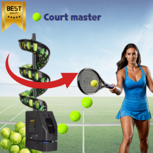 코트마스터 테니스볼머신 각도조절 포구기 리모컨 원격 조절 스윙 연습기, 포구기 + 네트 + 거치대, 1개