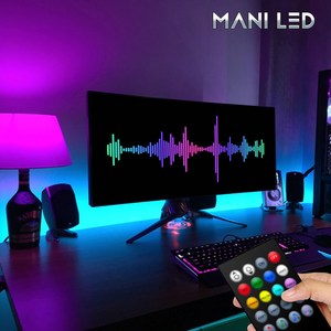 USB RGB LED 간접조명 무드등 침대 커텐박스 TV 모니터 인테리어, 방수형, 02번_5M