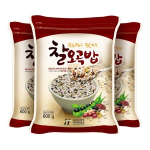 현대농산 국산 찰오곡밥 1.8kg (600gx3봉), 600g, 3개