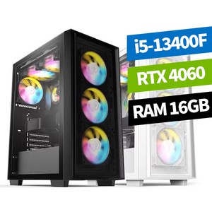 피씨스토어 베스트 게이밍PC i5 13400F RTX4060 조립컴퓨터, 500GB, 16GB, 블랙, ., Free DOS