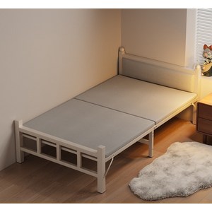 [청이스토어] 가정용 침대 접이식침대 싱글침대 싱글침대프레임 폴딩침대 탄소강 1인용 침대, 타입2-화이트