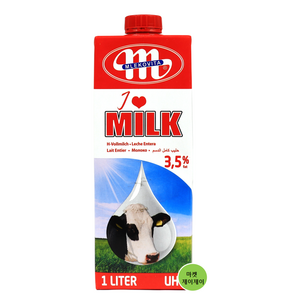 믈레코비타 3.5% 우유 /멸균우유, 1L, 12개