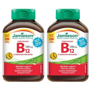 Jamieson 자미에슨 캐나다 비타민 B12 1200 mcg Timed Release 200정-2병(갱년기여성 영양제>캐나다 직배송), 2개, 200/1병, 200정