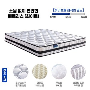 엘티제이 탄탄한 침대 매트리스 독립스프링 고급 매트리스 Q2, 20mm, 화이트