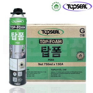탑씰 탑프라 탑폼 우레탄폼 PU60 750ml [건타입] 낱개, 5개
