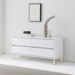 힐링가구 케로 북유럽 와이드 수납 2단 서랍장 1200, 화이트