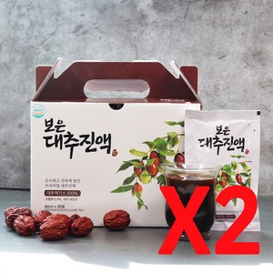 구록원 보은 대추진액 대추즙 80ml x 20포 대추차 기타건강즙, 20포 x 2박스, 1.6L