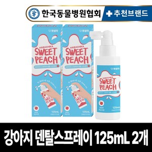 펫생각 강아지 뿌리는 치약 구강 청결제 125ml 복숭아향 구취 치석 입냄새 제거 3초 간편 치약, 2개