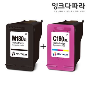 잉크다파라 삼성 호환잉크 INK-M180 C180 XL 세트 SL-J1660 J1663 J1665 J1770FW, 1세트, INK-M180 검정+컬러 호환