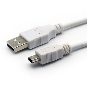 USB2.0 MINI 5핀 케이블 화이트 2m, 1개