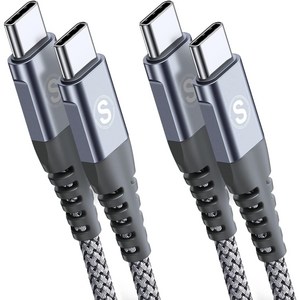 sweguard USB C to C 고속 충전케이블 60W PD, 2개, 1m, 회색