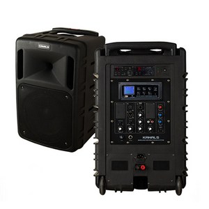 BK-1050N 행사용 이동식앰프 2ch 600W 포터블스피커, 무선핸드마이크+무선해드셋마이크