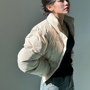 [당일출고] 유니크 빵빵한 데일리 무광 숏패딩 / 블랙 아이보리