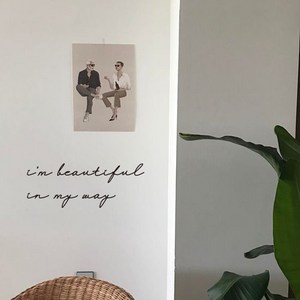 뮤즈 I'm beautiful in my way 영어 레터링 감성 글귀 스티커 시트지, S, 검정