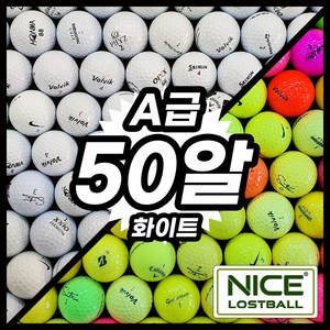 타이틀리스트 토탈브랜드 혼합 로스트볼 A급, 화이트 A급, 1개, 50개입