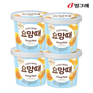 빙그레 요거트 아이스크림 요맘때 홈컵 허니플레인, 4개, 710ml