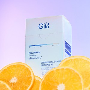 Gilaa 길라 글로우 화이트 프리미엄 글루타치온 씨 500mg 고함량 고순도 분말 비타민C, 1박스, 3g