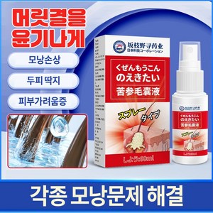 [일본수입/당일배송] 100% 쾌속의 효과적인 치료 두피 모낭염//두피 여드름 /두피 지루성피부염/두피 가려움증/모낭염 관리스프레이 SM023, 2개, 60ml