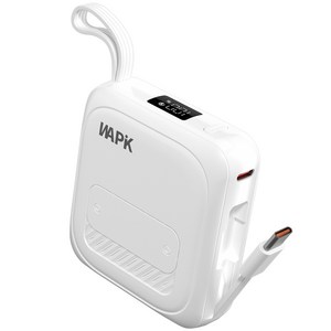 와피크 PD 22.5W 고속충전 초소형 미니 보조배터리 M3 10000mAh, 화이트