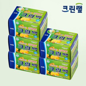 홈하우스 편리하고 위생적인 크린랲 컴팩트 크린백 대 30cm x 45cm + 은사수세미, 5개