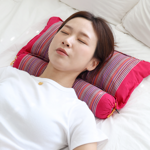 만사형통 분리형 경추 국산 메밀 베개, 빨강, 1세트