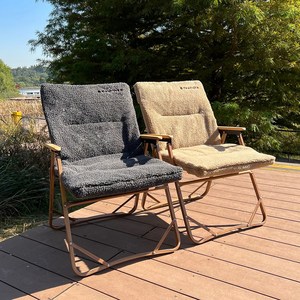 캠필드 커밋체어 뽀글이 양모 워머 쿠션 커버, 1개, 카멜베이지+카멜베이지