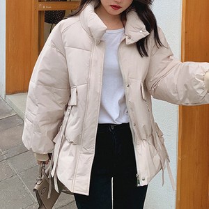 데일로엔 여성 포켓 스트랩 하프 패딩 자켓