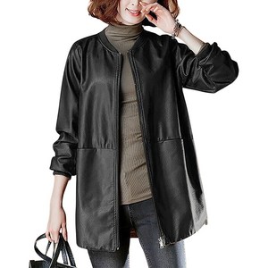 여성 가죽자켓 지퍼 핏라인 루즈핏 하프기장 야구복 Women's jacket