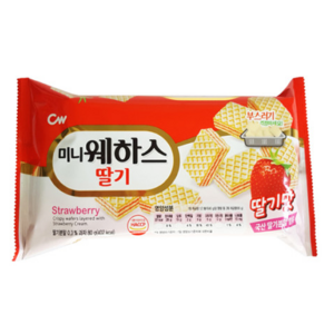 청우식품 미니웨하스 딸기맛, 80g, 8개