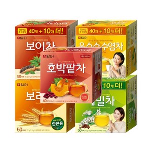 담터 보리차 50T+보이차 50T+메밀차 50T+옥수수수염차 50T+호박팥차 40T/회사 탕비실 사무실 침출차, 1개