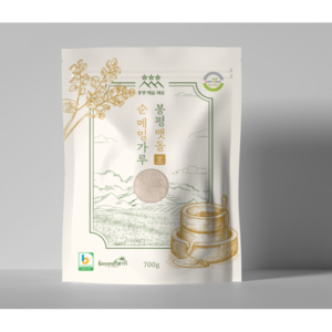 봉평 청년 농부 맷돌 순 메밀가루 700g 순메밀 전 순 메밀묵 [원산지:국산], 5개