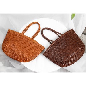 핸드메이드 소가죽 드래곤백st 여성 토트백 라탄백 라지 사이즈 10색