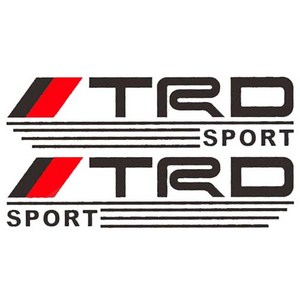 TRD 스티커 자동차 사이드미러 양방향 데칼 스티커, 블랙 레드, 2세트