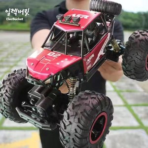 일렉버킷 4륜구동 성인용 초강력 오프로드 대형 괴물 RC 카, 32cm(20km/레드), 2개, 1개