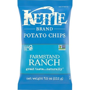 케틀 브랜드 팜스탠드 랜치 포테이토칩 1개x212g Kettle Brand Farmstand Ranch Potato Chips 7.5oz, 1개, 212g