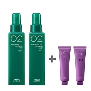 아모스 녹차실감 볼류마이징 미스트 140ml x2개(280ml) +휴대용 컬링 에센스 40ml x2개(증정) 1set, 1개