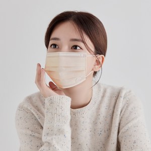 고래마스크 고래 로고 각인 중형, 50개입, 샤크림베이지, 1개