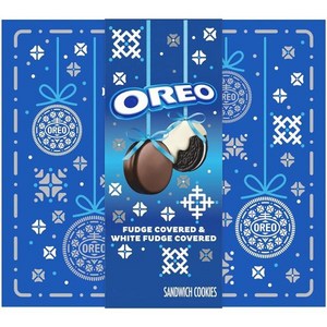 OREO 퍼지 앤 화이트 커버 초콜릿 샌드위치 쿠키 홀리데이 0.5kg(1파운드) 선물, 1개, 464g