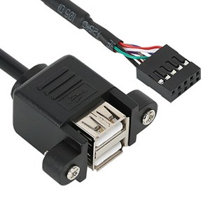 [강원전자] USB-A 2.0 to USB 2.0 10(9)핀 변환케이블 NETmate 메인보드 USB 헤더 판넬형 NMB-UBC05 [0.5m], 단일 모델명/품번