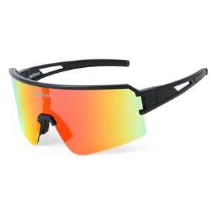오클랜즈 QX80 편광 선글라스 고글 스포츠 자전거, QX80 블랙프레임/레드미러편광