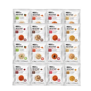 허닭 닭가슴살 곤약볶음밥 250g 8종 혼합(야채+새우+김치+갈릭+닭갈비+소불고기+불닭+카레), 16개