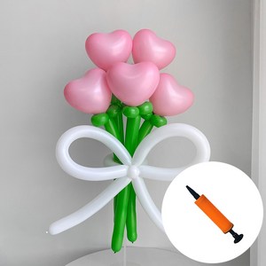 DIY 하트 풍선 꽃다발 핑크+손펌프 by파티아일랜드