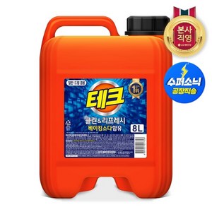 테크 파워액체세제 대용량 본품, 8L, 1개