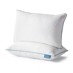 LUCID Shedded Memoy Foam Pillow - Standa LUCID 프리미엄 분쇄 메모리 폼 베개 - 표준 크기 - 2팩 - 소프트 커버 - 조절, 1개, White