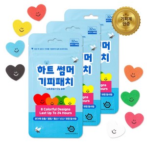 오빌릿 하트 모기패치 썸머패치 기피제 인증 국산 % 32매입, 3개