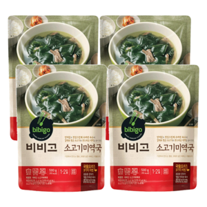 비비고 소고기 미역국, 500g, 4개