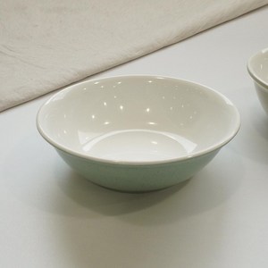 투톤 멜라민 원형찬기 중/대 카페 업소 식당 캠핑 유치원 식기, 중, 블루, 1개