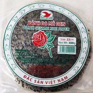 베트남 장미표 원형 검정깨 라이스페이퍼 22cm 200g x 3개 반다메덴 간식 과자 RICE PAPER