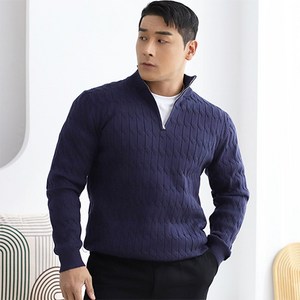 레그데이 남자 머슬핏 케이블 반집업 니트 4color
